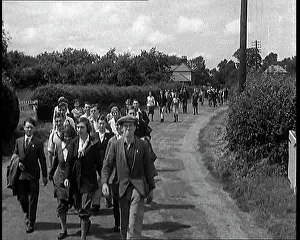 Hikers: A Large Group of Hikers Walking in the Countryside