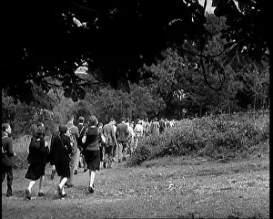 Hikers: A Large Group of Hikers Walking in the Countryside
