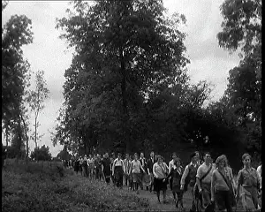 Hikers: A Large Group of Hikers Walking in the Countryside