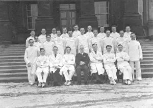 Superintendent: Large group of male nurses and probable superintendent