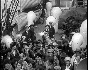 Emigrating: Large Group Of Mostly Women Onboard A Large