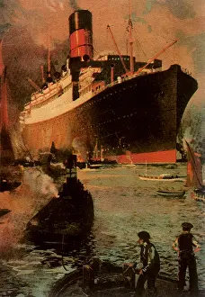 Oceanliner: Large Ship on Thames