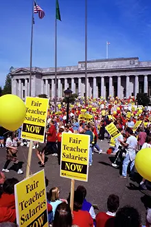 Lga001: Large Teachers Rally Protesting for Salary Increase
