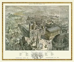 Charts: Late Victorian Birds Eye View of Birmingham