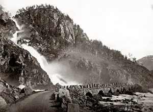 Odda: Lattefossen waterfall, Odda, Norway c.1880's