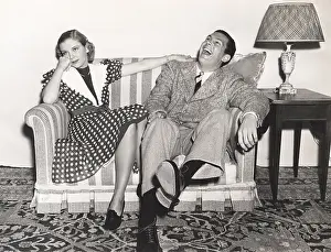 Cracking: Laughing at his own jokes