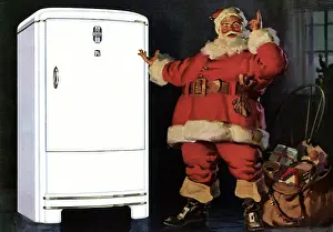 Refrigerator: Laughing Santa likes Refrigerator