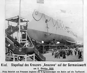 Christening: Launch of the cruiser Amazone, 1900