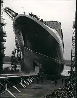 Slipway: Launch of Cunard liner, Queen Elizabeth II
