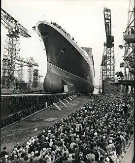 Slipway: Launch of Cunard liner, Queen Elizabeth II