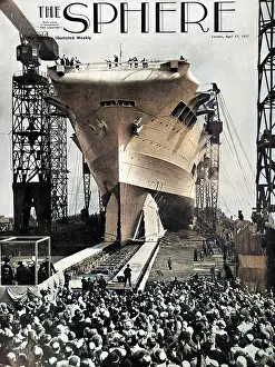 Cammell: Launch of HMS Ark Royal, Birkenhead, 1937