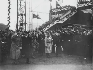 Dockyard: Launch of the KdF ship Robert Ley, 1938