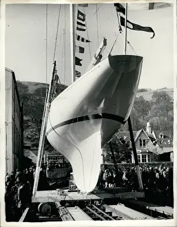 Slipway: Launch of Sceptre, to compete in America's Cup