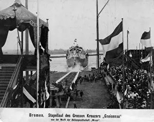 Bremen: Launch of the SMS Gneisenau, 1906