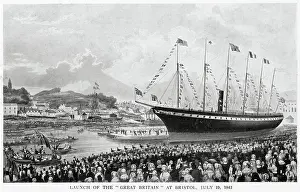 Steamships: Launch of SS Great Britain at Bristol 1843