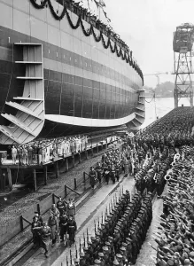 Scharnhorst: Launching of the battleship Scharnhorst, 1936