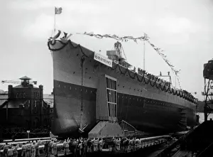 Scharnhorst: Launching of the battleship Scharnhorst, 1936