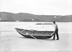 Pushing: Launching a Canvas Curragh, North West Donegal