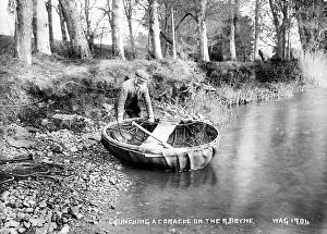 Launching: Launching a Coracle on the R. Boyne