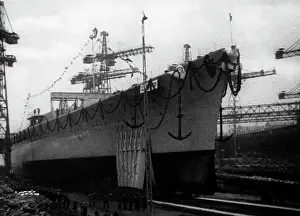 Christening: Launching of the cruiser Lutzow, 1939