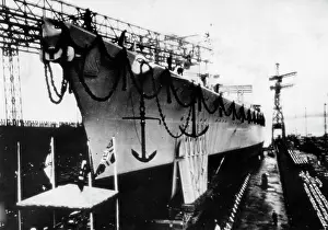Christening: Launching of the cruiser Lutzow, 1939