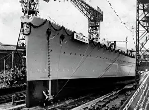 Werke: Launching of the heavy cruiser Blucher, 1937