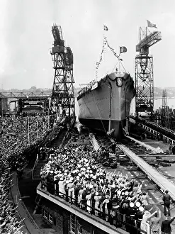 Muller: Launching of the heavy cruiser Blucher, 1937
