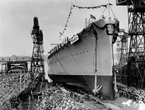 Muller: Launching of the heavy cruiser Blucher, 1937