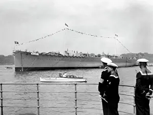 Muller: Launching of the heavy cruiser Blucher, 1937