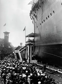 Christening: Launching of the heavy cruiser Blucher, 1937