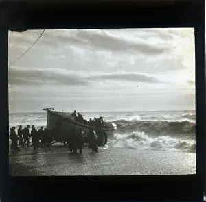 Alex Lambert Lantern Slide Collection: Launching of the Lifeboat