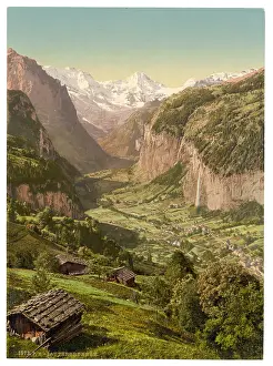 Lauterbrunnen Valley and Briethorn, from Wengen, Bernese Obe