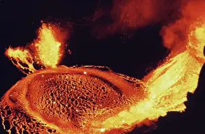 Swirling: Lava Cascading to Lake