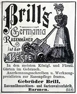 Brill: LAWN MOWER ADVERT 1900