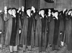 Courts: Lawyers with swastikas on the robe, 1936