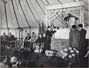 Marquee: Laying the foundation stone, Baden Powell House, London
