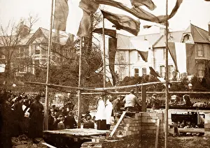 Cockington: Laying foundation stone, Cockington Church