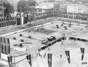 Lectern: Laying of the foundation stone on the Runden Platz in Berlin