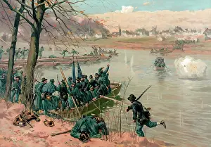 Fredericksburg: Laying the pontons at Fredericksburg