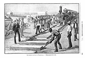 Permanent: Laying sleepers and rails (permanent way) on the