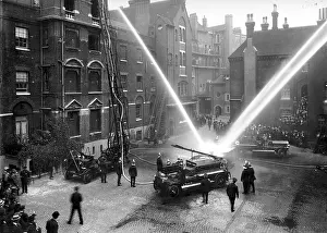 Excercise: LCC-LFB Fire display at Brigade HQ Southwark