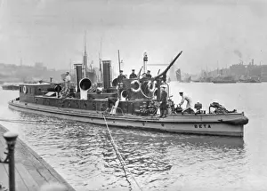 Beta: LCC-LFB fireboat Beta at Cherry Garden Pier, Rotherhithe