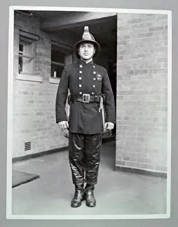 Electrocution: LCC-LFB Fireman in his fire kit with new cork helmet