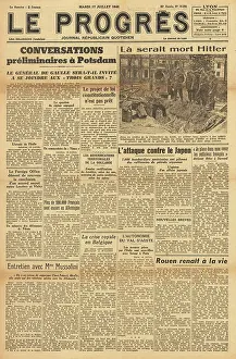 Progres: Le Progres front page Potsdam Conference