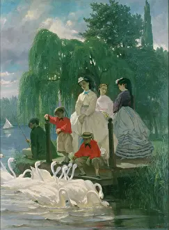 Giraud: Le repas des cygnes – feeding swans
