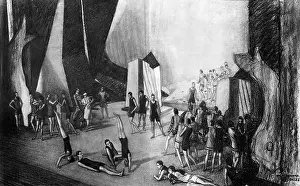 Bleu: Le Train Bleu by the Russian Ballet drawn by Hookway Cowles