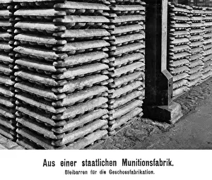 Cages: Lead ingots in a bullet factory, 1916