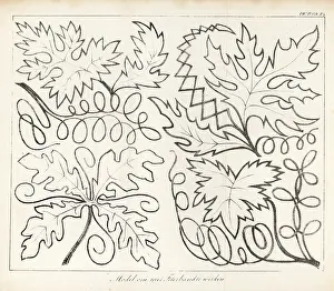 Interior Decoration: Leaf patterns for needlework