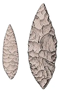 Flint: Leaf-Shaped Flint Implements, Upper Paleolithic