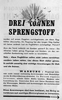 Urges: Leaflet of the US Army in Germany, 1945